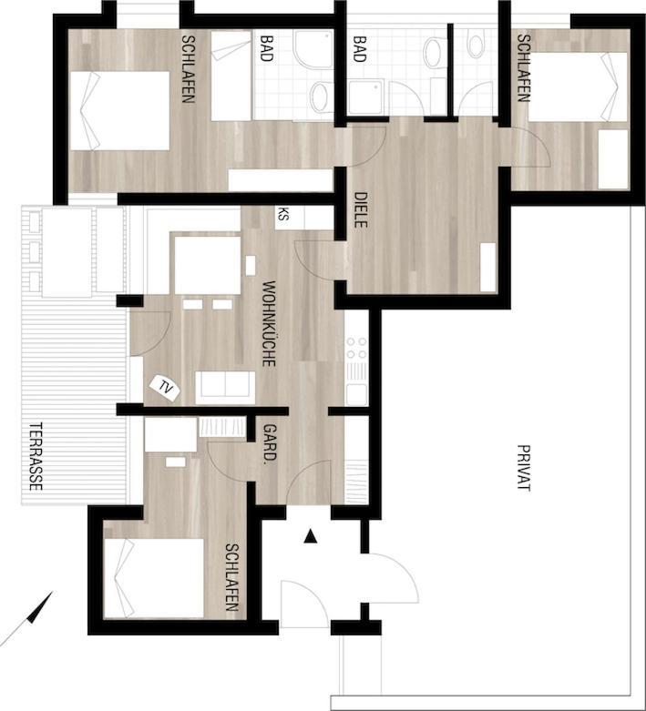 ガシュルンHaus Gueatliアパートメント エクステリア 写真